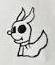 Small rabbit outline with one dark eye.