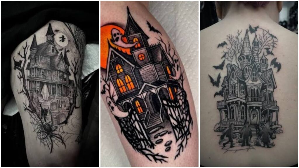 Haunted House Tattoos: 16 Design Idea You Can't Miss