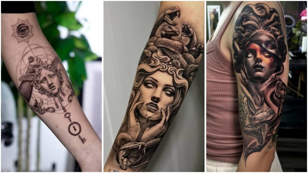 16 Medusa Tattoo Ideas with Fierce Snakes and Striking Color
