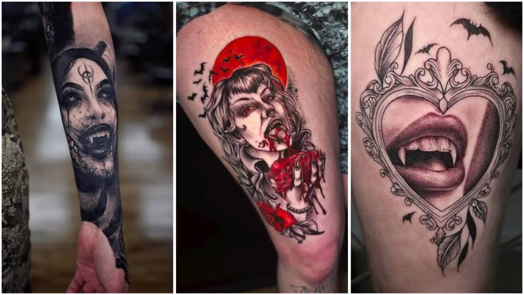 16 Vampire Tattoo Ideas With Gothic Bite and Bloody Charm